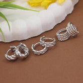 Set Of Three Pair Hoops Earrings