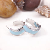 SILVER Plated Colorful Hoops Earring
