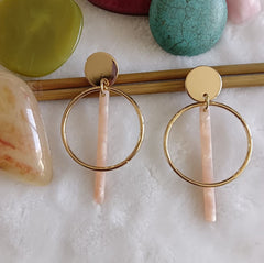 Gold Plated Circle Shaped With Acrylic Stick Fashion Indo Western Earring- IWER 1614