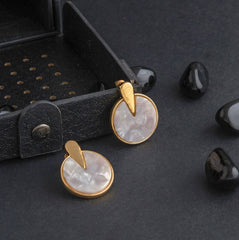 Gold Plated Circle Shaped Acrylic Fashion Indo Western Earring- IWER 1672