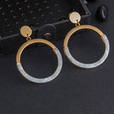 Gold Plated Circle Shaped Acrylic Fashion Indo Western Earring