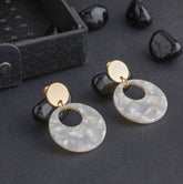 Gold Plated Circular Shaped With Acrylic Fashion Indo Western Earring