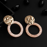 Gold Plated Round Shaped Acrylic Fashion Indo Western Earring
