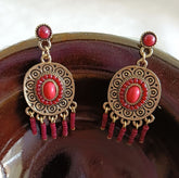 Gold Plated Colorful Beads Bohemian Indo Western Earring