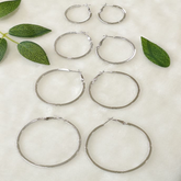 Silver/Rose Gold Plated Hoops Earrings