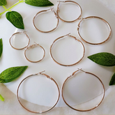 Silver/Rose Gold Plated Fashion Hoops Earrings