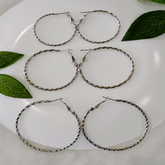 Silver/Rose Gold Plated Fashion Hoops Earrings