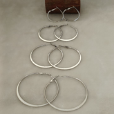 Silver/Rose Gold Plated Hoops Earrings