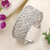 Gold and Silver Plated Cuff Kada