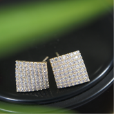 Korean Gold/Silver/Rosegold Plated Square Shaped CZ Stud Earring