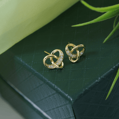 Korean Gold/Silver/Rosegold Plated tangled knot stud Earring- KRNER 3125