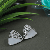 Korean Gold/Rosegold /Silver Plated baguette Triangle shaped Stud Earring