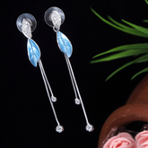 Korean Gold /Silver / Rosegold Plated Leaf Design Long Chain Earring