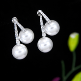 Korean Gold/Rosegold/Silver Plated Cherry Shapped White Pearl Stud Earring
