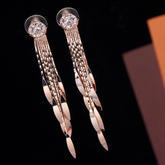 Korean Gold/Silver/Rosegold Plated Long Chain Earring
