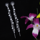 Korean Gold/Silver/Rosegold Plated Multi Chain and Pearl Dangle Earring