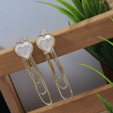 Korean Gold/Rosegold/Silver Plated Heart Shaped Chain Dangle Earring
