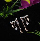 Korean Gold/Silver/Rosegold Plated Ear Cuff Pearl Drop Earring