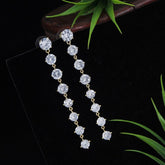 Korean Gold/Silver Plated CZ Dangler Earring