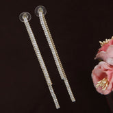 Korean Gold/Silver/Rosegold Plated Baguette Long Dangler Earring