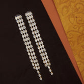 Korean Gold/Silver Plated Baguette Rhinestone Tassel Earring