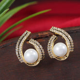 Pearl Drop Cubic Zirconia Korean Earring