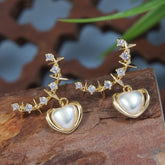 Korean Pearl Boat Drop Earring