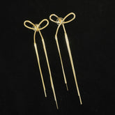 Korean Gold/ Silver Plated Bow Shaped Dangler Earring