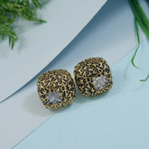 Korean Gold/ Silver Plated Square Shaped Stud Earrings