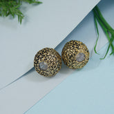 Korean Gold/ Silver Plated Round Shaped Stud Earrings