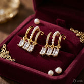 Korean Gold/Rosegold /silver Plated Cross Barbell Stud Earring