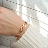 Stainless Steel Gold/Rosegold Plated Cubic Zirconia Kada