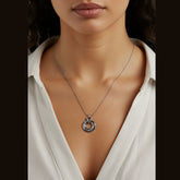Round Crystal Pendent Long Chain Neckalce