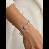 Korean Gold/Rosegold/Silver Plated Floral Design Baguette Adjustable Bracelet