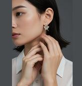 Korean Gold/Silver/Rosegold Plated Fly Design CZ Stud Earring