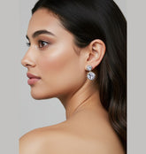 Korean Gold/Silver/Rosegold Plated Rhombus Shaped CZ Drop Earring