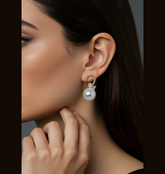 Korean Gold Plated Cubic Zicronia Bow Shaped Drop Earring