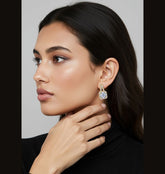 Korean Gold/Silver/Rosegold Plated Huitan Bling Bling CZ Stud Earring