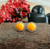 Gold Plated Round Shaped CZ Studded Western Stud Earring