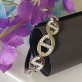 Stainless Steel Rosegold/Silver Plated Chain Link Kada