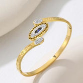 Stainless Steel Gold/Rosegold Plated Evil Eye Kada