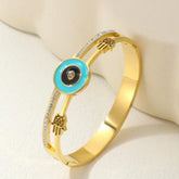 Stainless Steel Gold/ Rosegold Plated Evil Eye Kada