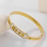 Stainless Steel Gold/Rosegold Plated Clover Kada