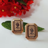 Stainless Steel Silver/Rosegold Plated Queen Elizabeth Portrait Earring