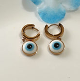 Stainless Steel Gold/Rosegold/Silver Plated Evil Eye Dangle Earring