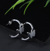 Stainless Steel Gold/Rosegold/Silver Plated Butterfly Cuff Hoops Earring