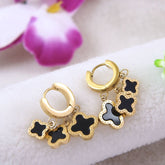 Stainless Steel Gold/Silver Plated Multi Clover Hoops Earring