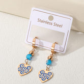 Stainless Steel Evil Eye Heart Shape Hoops Earring