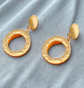 Gold Plated Hand Crafted Circular Drop Earring