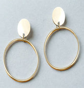 Silver Plated Geometrical Ring Shape Drop Earring